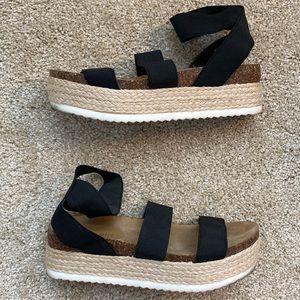 Steve Madden/ Madden Girl Black Espadrille/ Platform